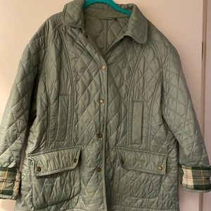 Barbour Quilted Puffer Jacket in Sage Green